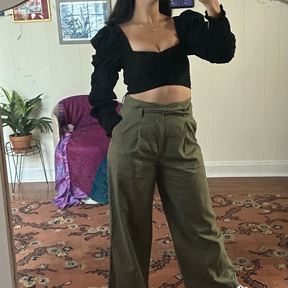 Collusion Super Crop Ruched Front Top